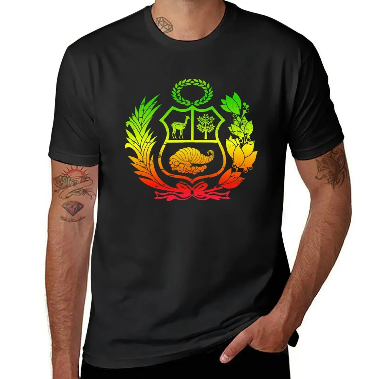 Peru Shirt Peruvian Coat of Arms Shirt - Men Women Kids Jersey T-Shirt customizeds vintage t shirt men