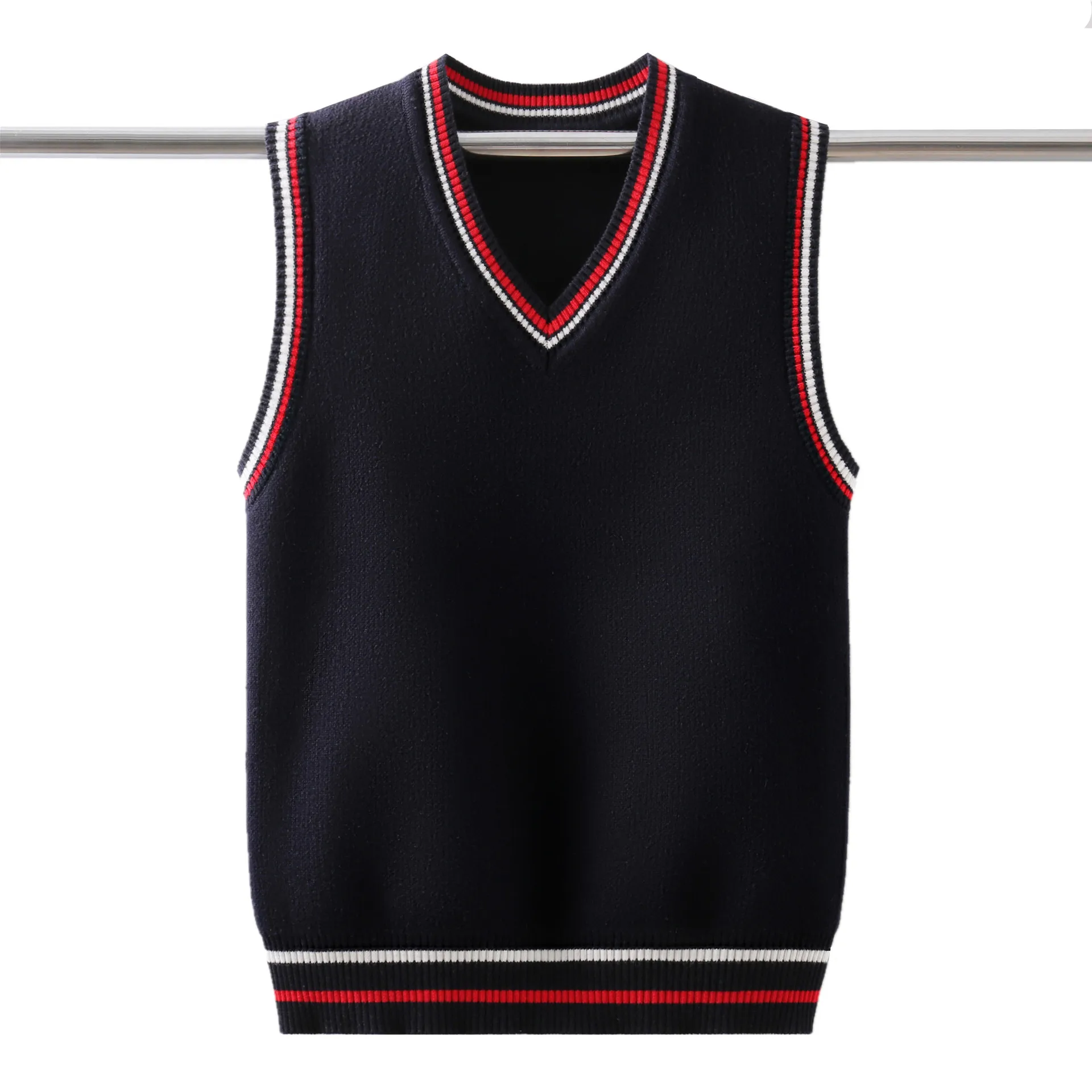 Boys V-Neck School Uniform Vest Spring/Autumn Kids Casual Sleeveless Waistcoat For Boys Girls 120-170 Cm Wear LC479