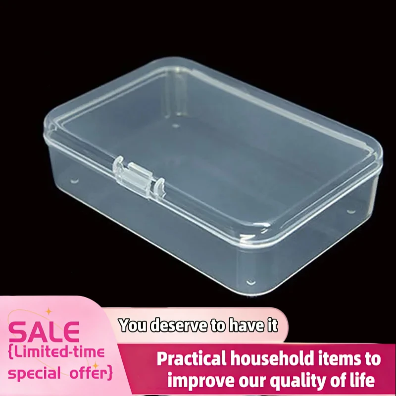 3/10PCS Transparent Plastic Box Jewelry Packaging Component For Receiving Box ID Card Jewelry Rectangle Home plastic storage box