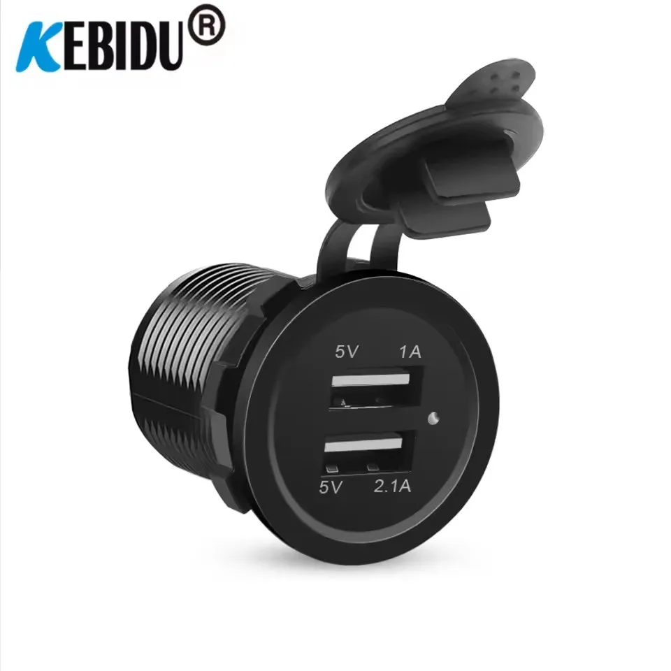 Dual Port Car USB Charger 5V 3.1A Power Outlet Socket For Ipad Iphone Car Boat Mobile Phones Led  For Car Motorcycle 12V/24V
