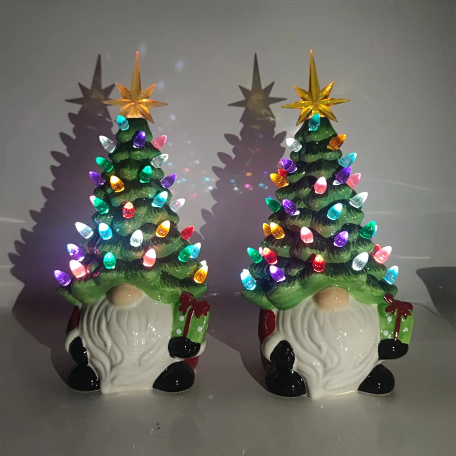 2024 Nieuwe Gloeiende Dwerg Kerstboom Kerst Ornamenten 6.3 Inch Dwerg Kerstboom Met 30 Veelkleurige Lichten