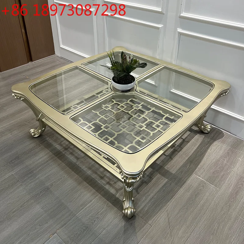 

American light luxury solid wood sofa living room simple modern French high-end sofa combination