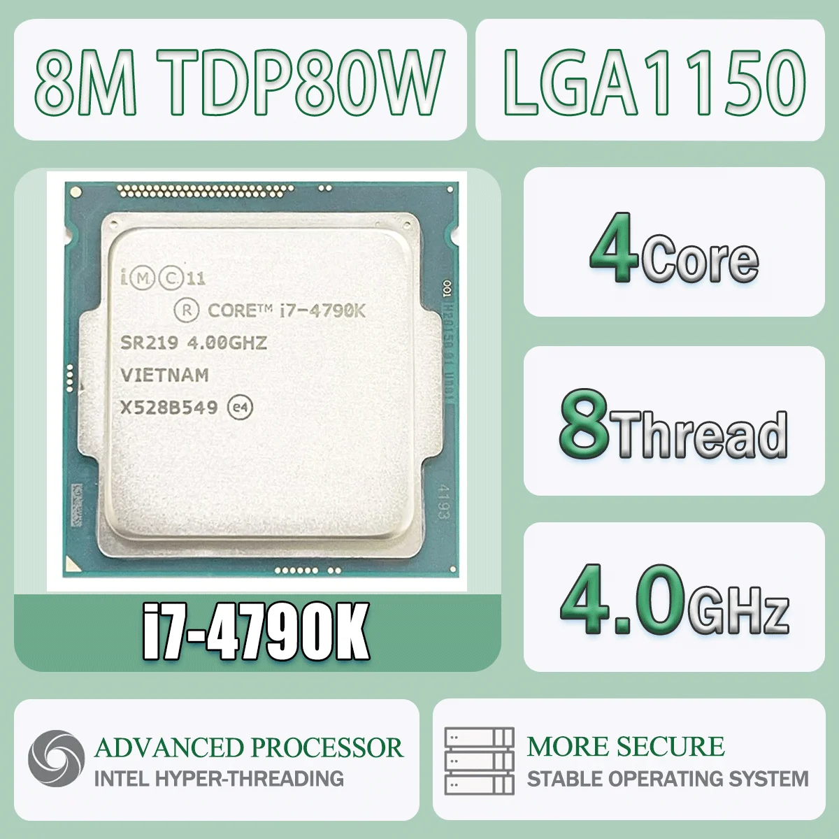 Intel Core I7-4790K 4,0 GHz 4 núcleos 8 hilos 8M TDP88W I7 4790K ordenador CPU procesador servidor FC-LGA12C LGA 1150