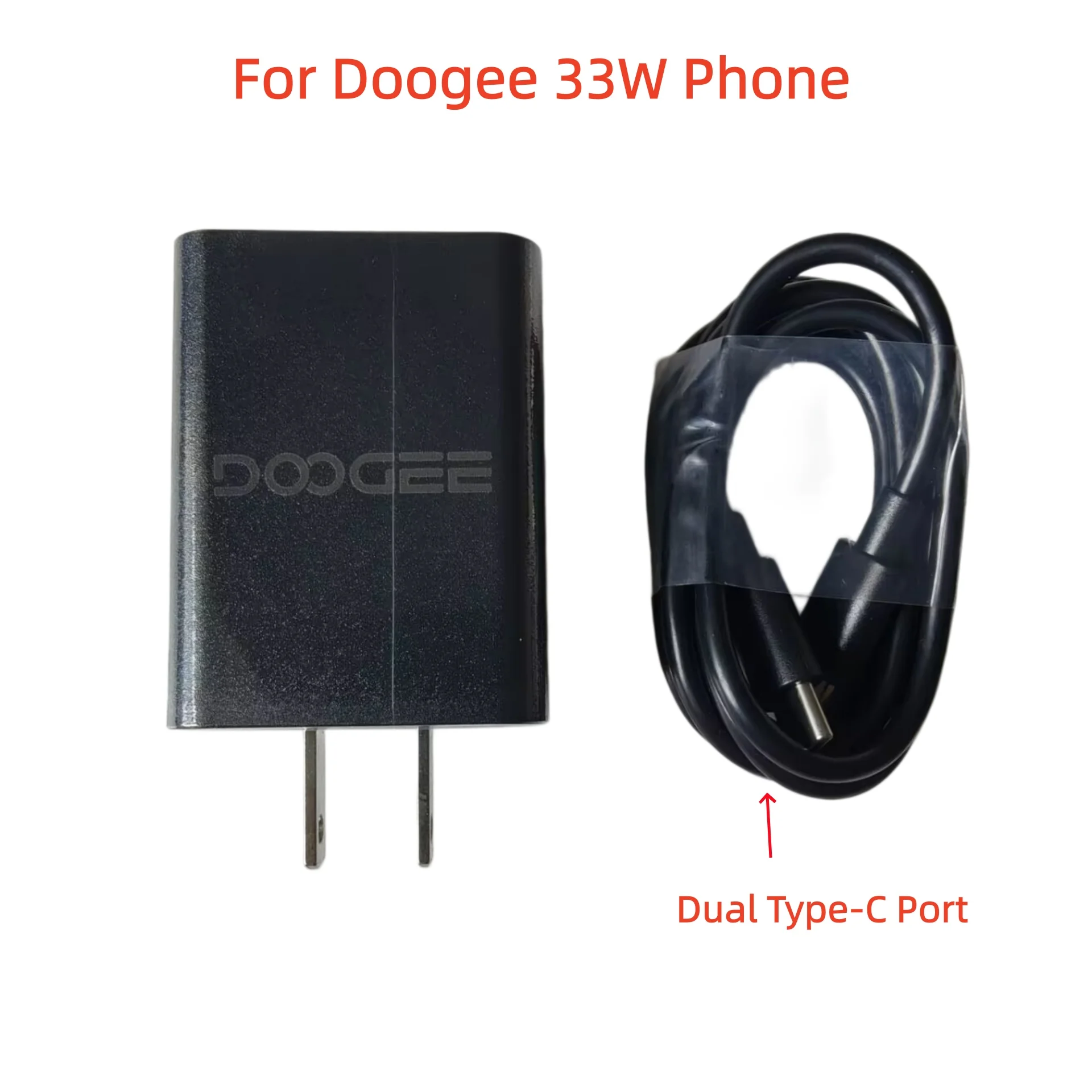 33W Fast US Plug Adapter For DOOGEE Vmax Fire 7 Ultra Blade 20 Max V30 V31GT S100 Phone Travel Charger+Dual Type C Port Cable
