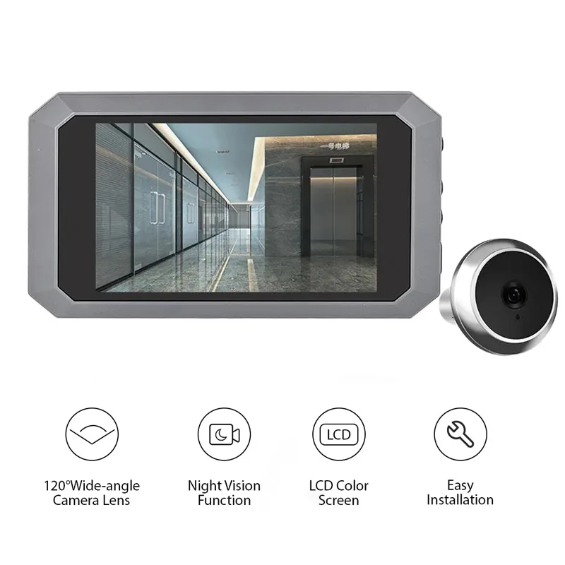 

1080P 3.97 Inch Digital Magic Eye Electronic Viewfinder Night Vision Photo Recording Video Digital Peephole Door Viewer Camera