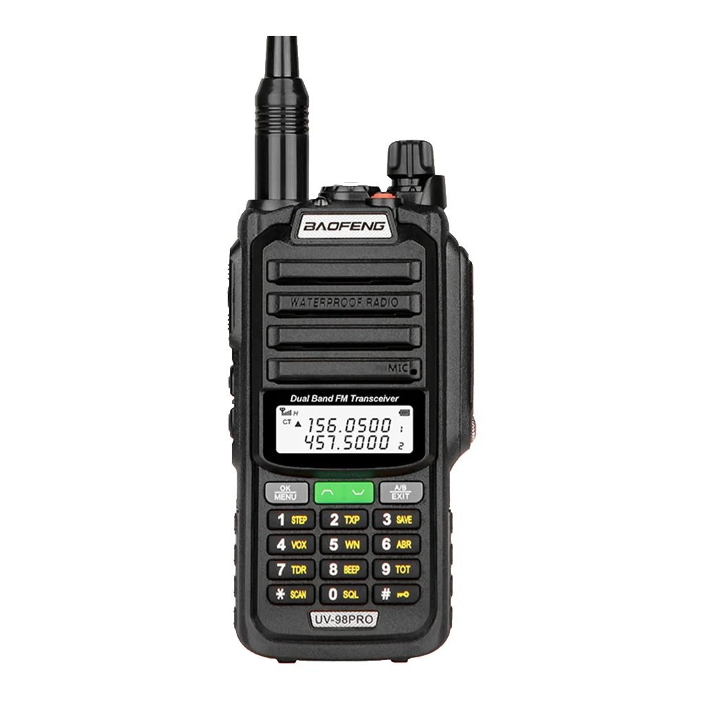 UV-98 PRO Tahan Air Walkie Talkie Dual Band With Large Display Precision Communication Lightweight