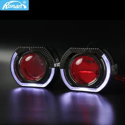 RONAN 3.0 Full Metal HID Bi-Xenon Headlight Lens Retrofit Car Styling H1 H4 H7 Daytime Running Light Silver Shrouds
