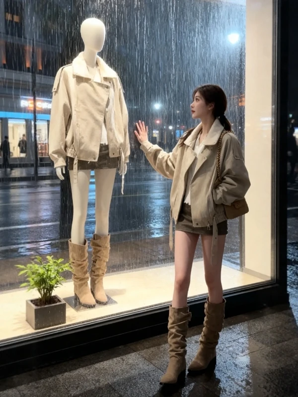 

Корейская мягкая кожаная куртка свободного кроя в стиле шик, модная, с индивидуальным дизайном, теплая зимняя модель 2026 года