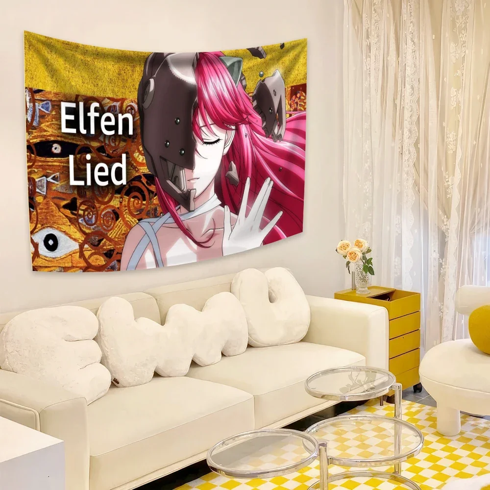 3x5ft Elfen Lied Anime Tapestry Wall Hanging Cheap Hippie Wall Hanging Bohemian Wall Tapestries Mandala  Kawaii Room Decor