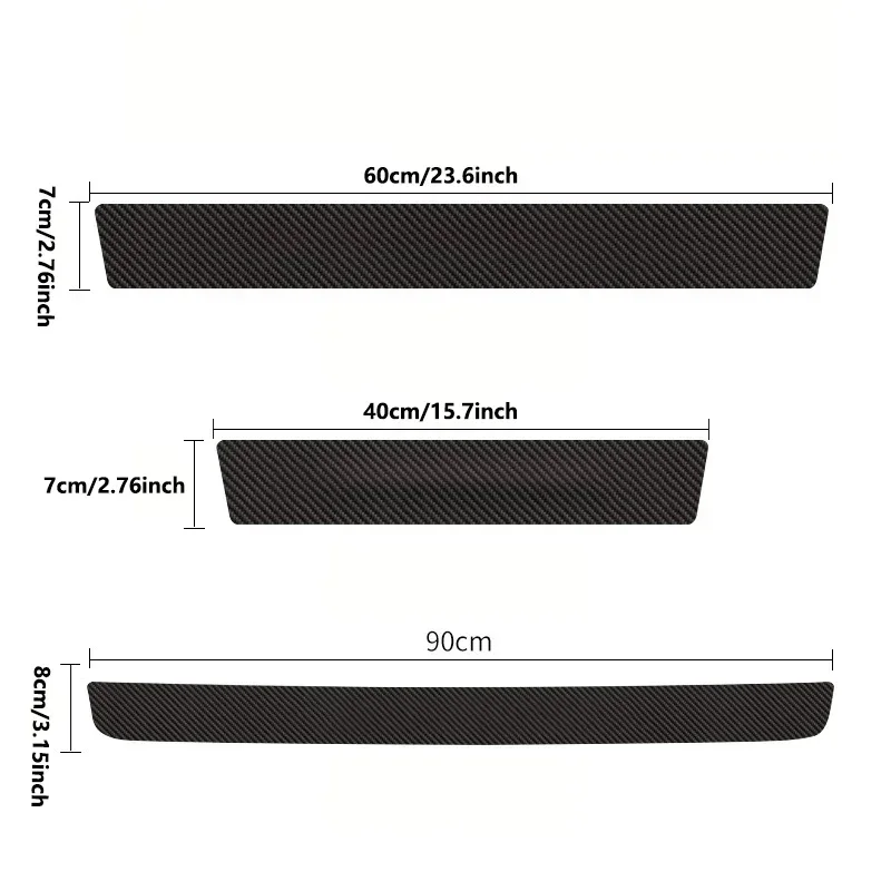 4pcs/5pcs set Carbon Fibre Threshold Protection Strip Universal Anti-scratch and Anti-collision Door Decorative Strip Sticker