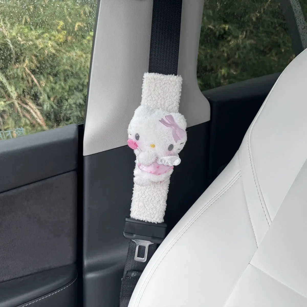 Miniso مرحبا كيتي غطاء حزام مقعد السيارة العالمي السيارات حزام الأمان يغطي الدافئة الكتف وسادة حامي أحزمة الأمان الكتف #5