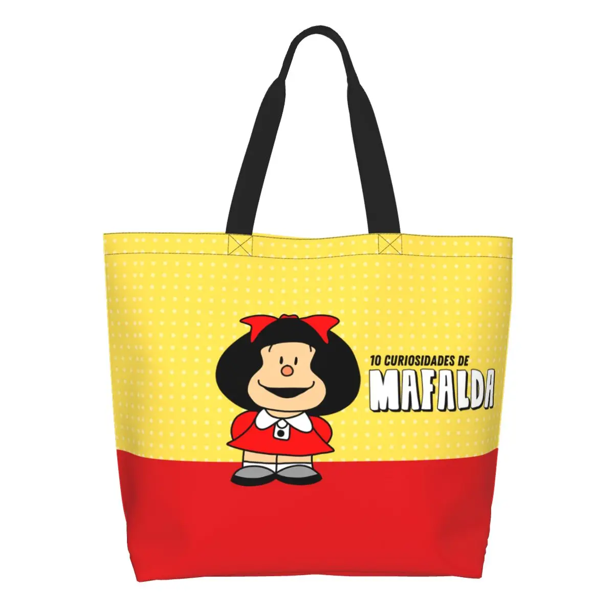 Recycling Quino Comic Mafalda Shopping Bag Women Shoulder Canvas Tote Bag Durable Cartoon Manga Grocery Shopper Bags