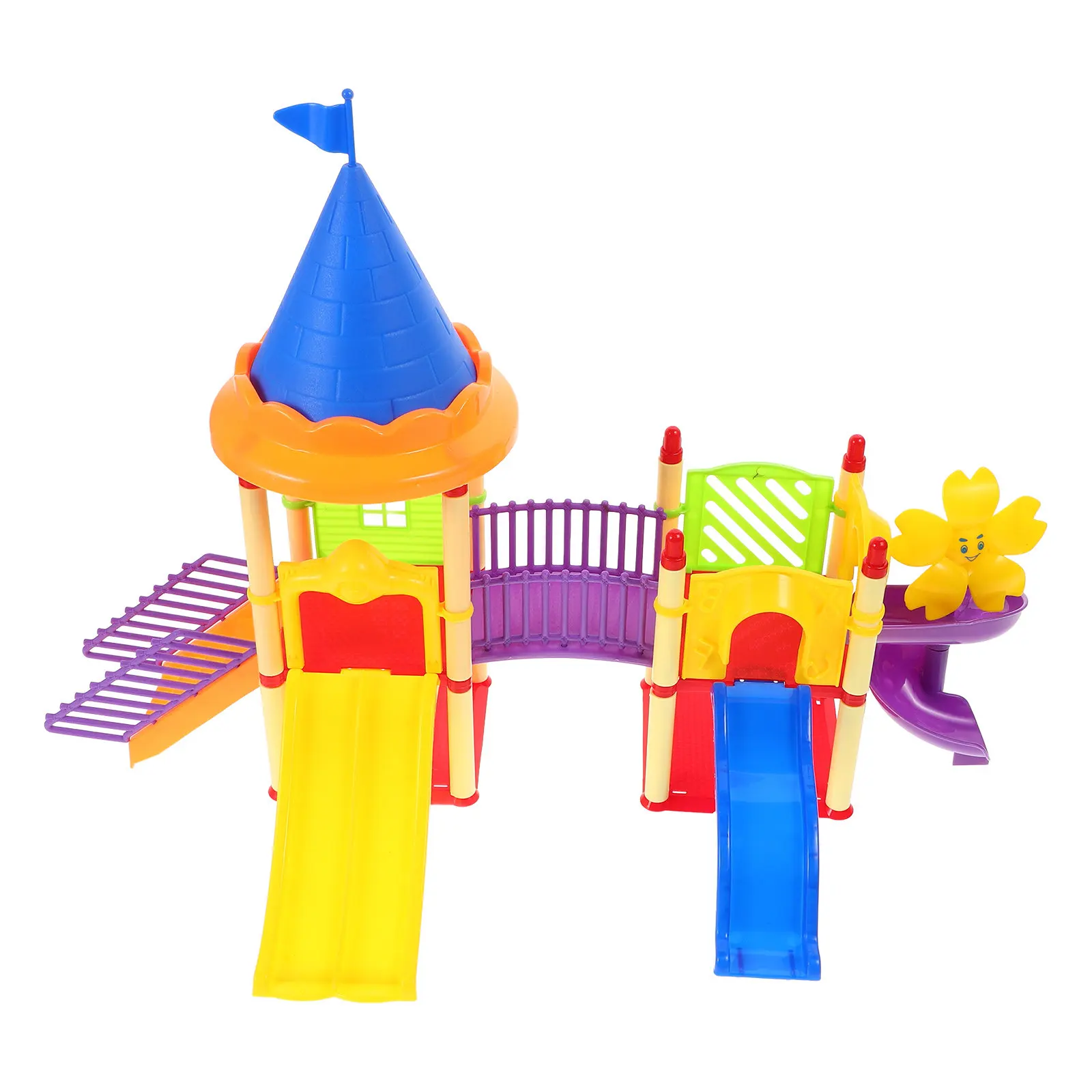 

1 Set Small Slide Playground for Kids Mini House Ornament Miniature Slide for Indoor Play House Decor Scenery Layout and