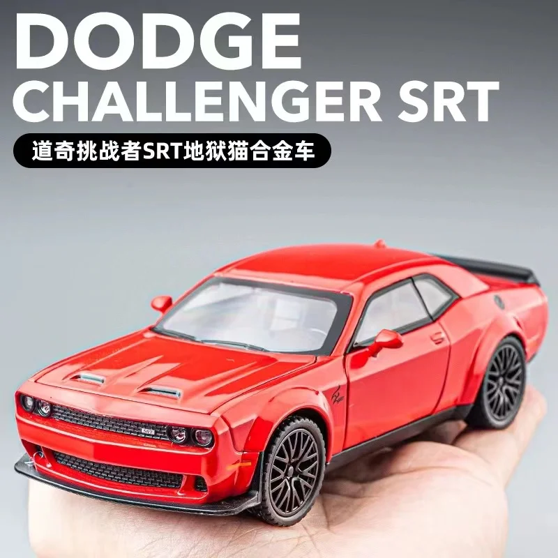 1:32 Dodge Challenger Hellcat Redeye odlew stopu obsadził Muscle Car Model dźwięk i światło zabawki dla dzieci kolekcjonerskie prezent urodzinowy