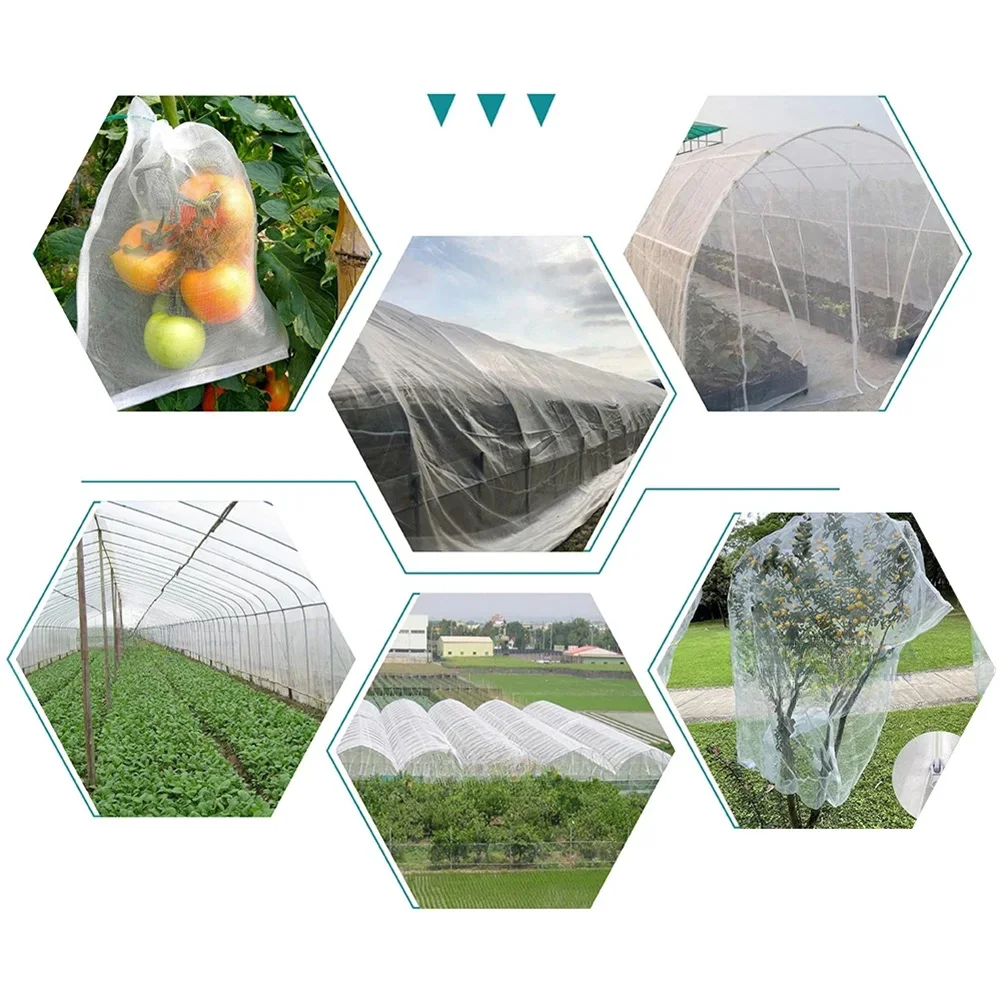 2 Pack 8x32Ft Row Cover Mesh Netting Insect Pest Barrier Bird Netting Protection Net for Vegetable Plants Fruits Flowers Trees