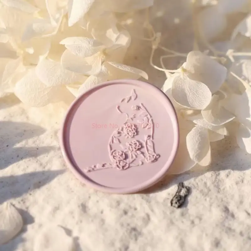 Nieuwe Lakzegel Stempel Leuke Kat Reliëf Zegel Koperen Hoofd 3d Frosted Relief Messing Hoofd Fire Verf Zegel Envelop Scrapbook Fire Wax