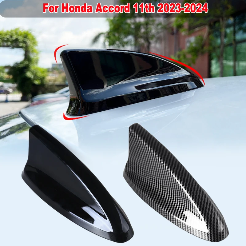 

For Honda Accord 11th 2023-2024 Car Roof Aerial Antenna Shark Fin Signal Cover Trim Sticker Glossy Black Cap Auto Accessories