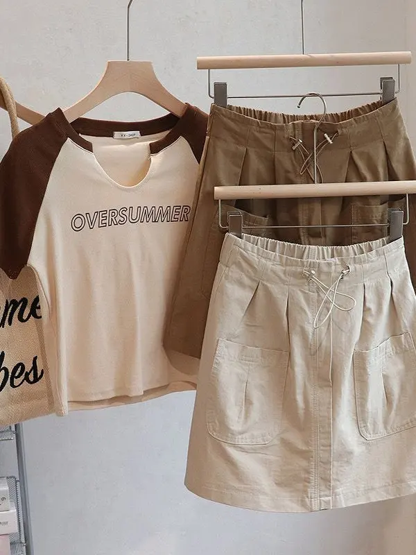 

plus Size Casual Workwear High Waist A-Line Skirt for plus Size Women Summer Loose Fit Versatile Short Skirts