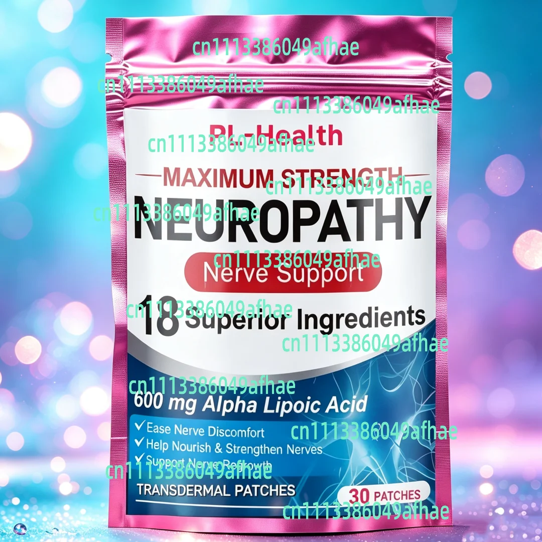 30 Patches Neuropathy Support Transdermal Patches With Lipoic Acid Support Hands, Toes & Feet, Best Peripheral Relief