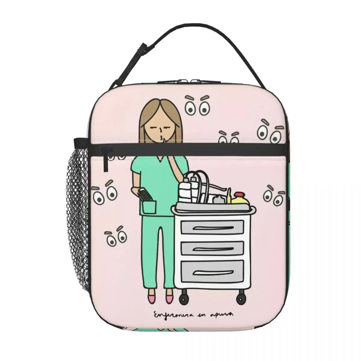 Enfermera En Apuros Portable Lunch Box Women Waterproof Doctor Nurse Thermal Cooler Food Insulated Lunch Bag Children Student