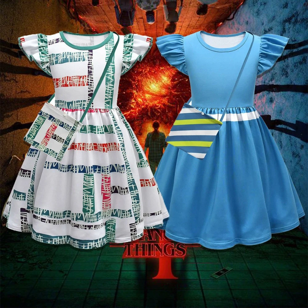 

Jane lves Stranger Season 4 Cosplay Costumes Dress Girls Flying Sleeved Dress with Mask For Birthday Carnival Halloween Clothes