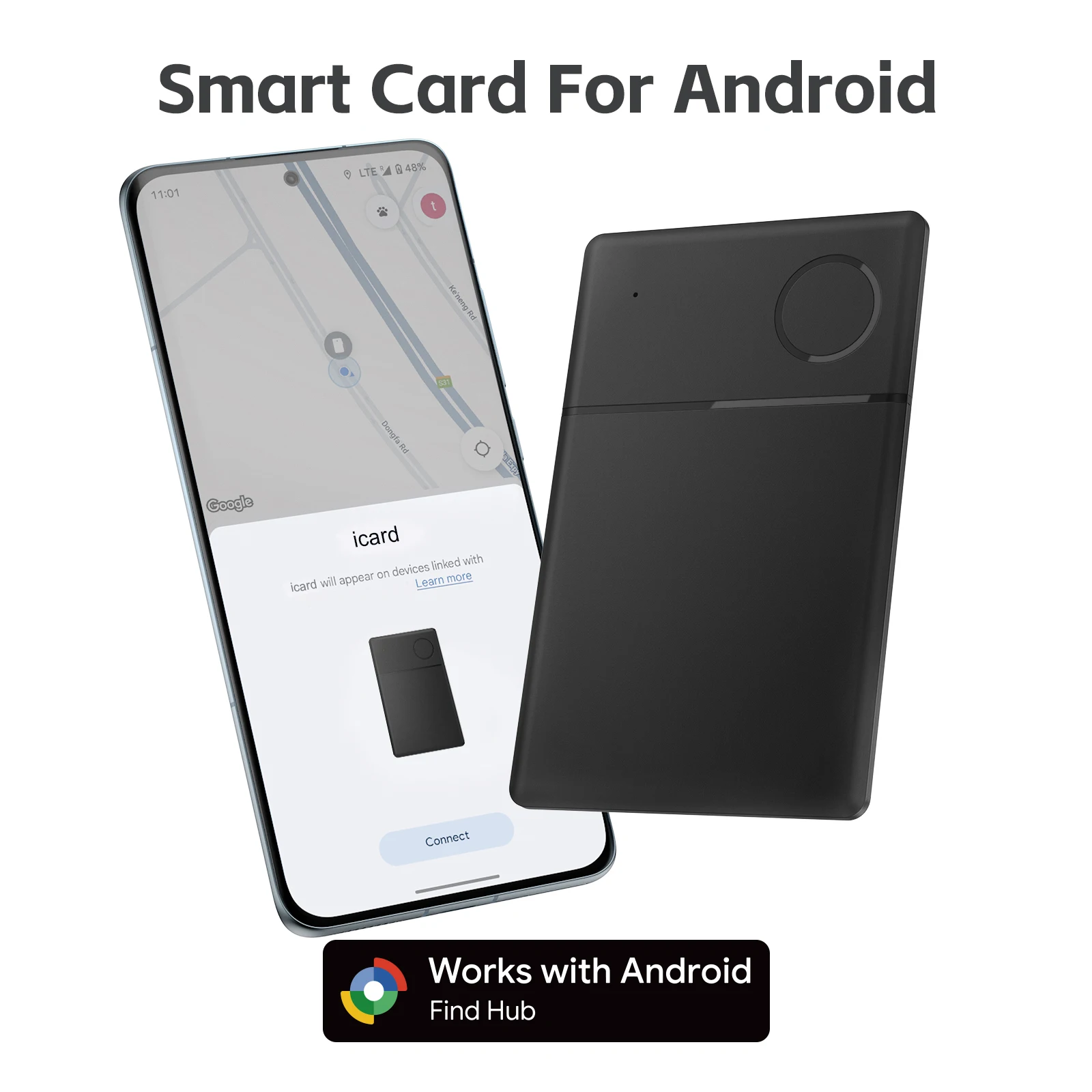 

New Smart Card Christmas gift Black Tracker For Android Wallet Finder Work With Google Find Hub Long-Distance Locator For Bag