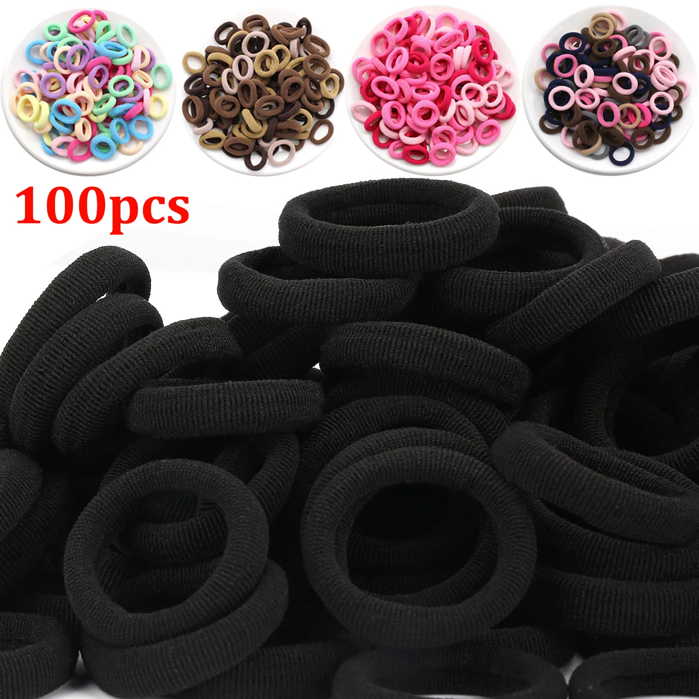 

100pcs diameter 2cm Kids Elastic Hairbands Baby Girl Hair bands Headband Rubber Hair Tie Scrunchies Headwear Ponytail Holder