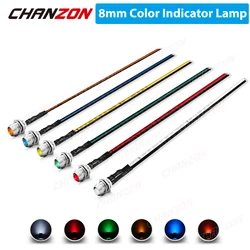 5mm Prewired LED Kit 12V Diffused Light Emitting Diode Indicator Lamp Bulb White Red Green Blue Yellow Orange With 8mm Holder