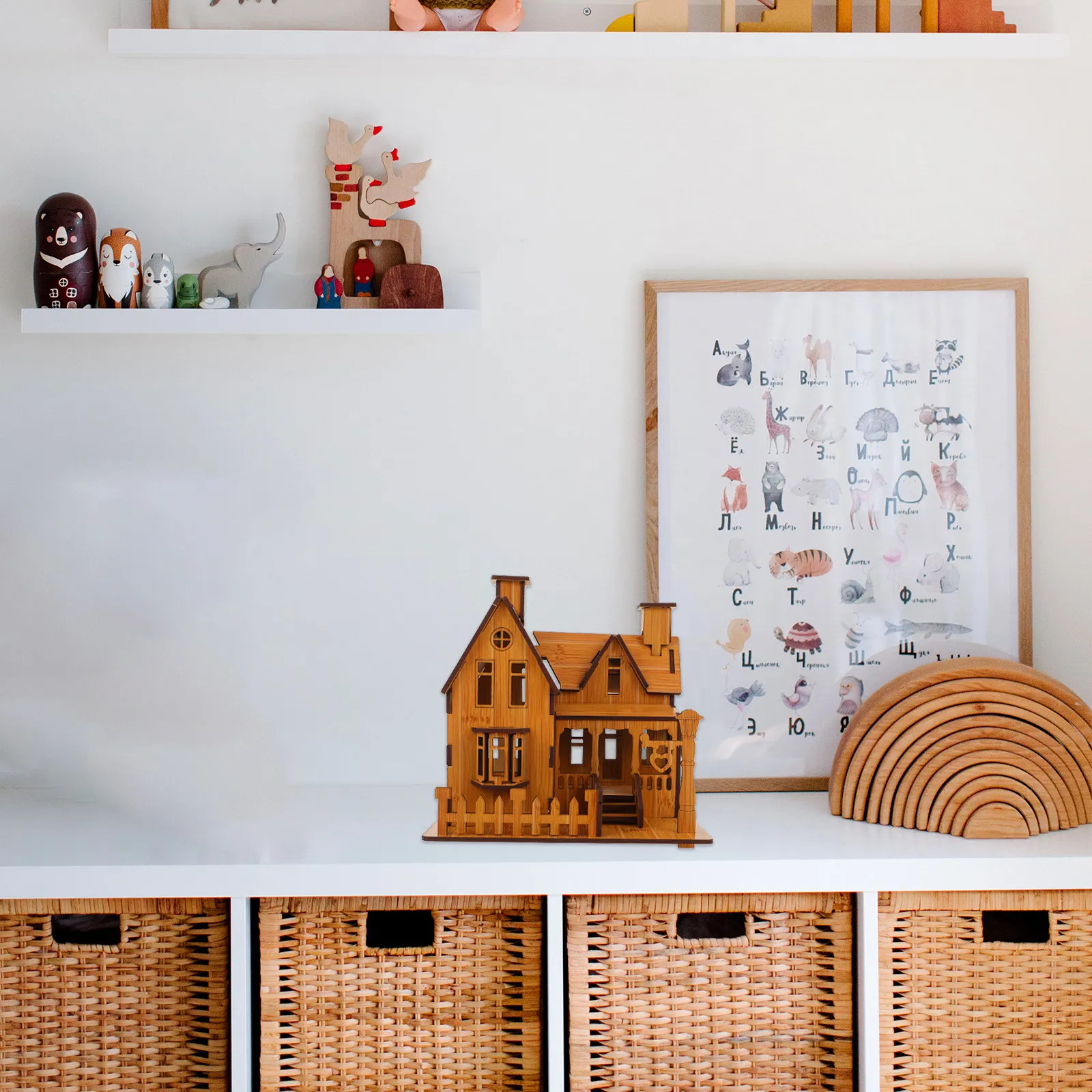 

1Pcs House Puzzle Villa Wooden Educational DIY Jigsaw Enhanced Imagination Creativity Exercise