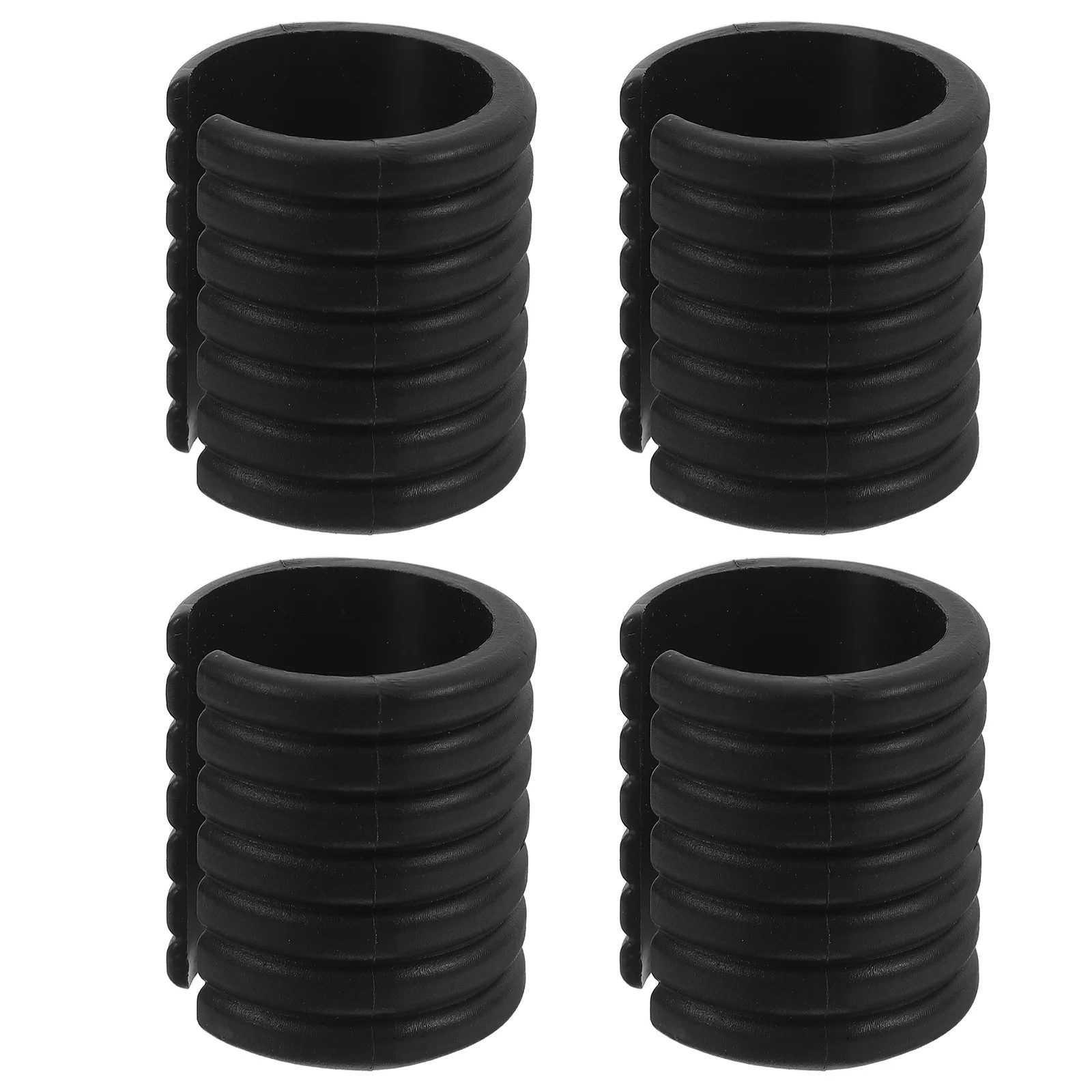 

4pcs Black U-Shape Plastic Chair Foot Caps For Beach Chairs Nonslip Floor Glides Replacement Pipe Leg Protectors Furniture Legs
