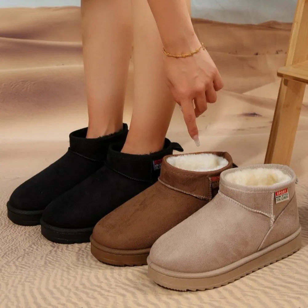 Snow Boots 2024 Warm Winter Suede Cloth Platform Boots Casual Fashion Thread Sewing Ankle Flat Shoes for Women Boots Big Size