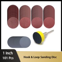 1Inch 25mm Hook & Loop Sanding Disc 101Pcs Abrasive Paper Abrasive Polishing Pad for Dremel Abrasive Tools Polishing Pad Set