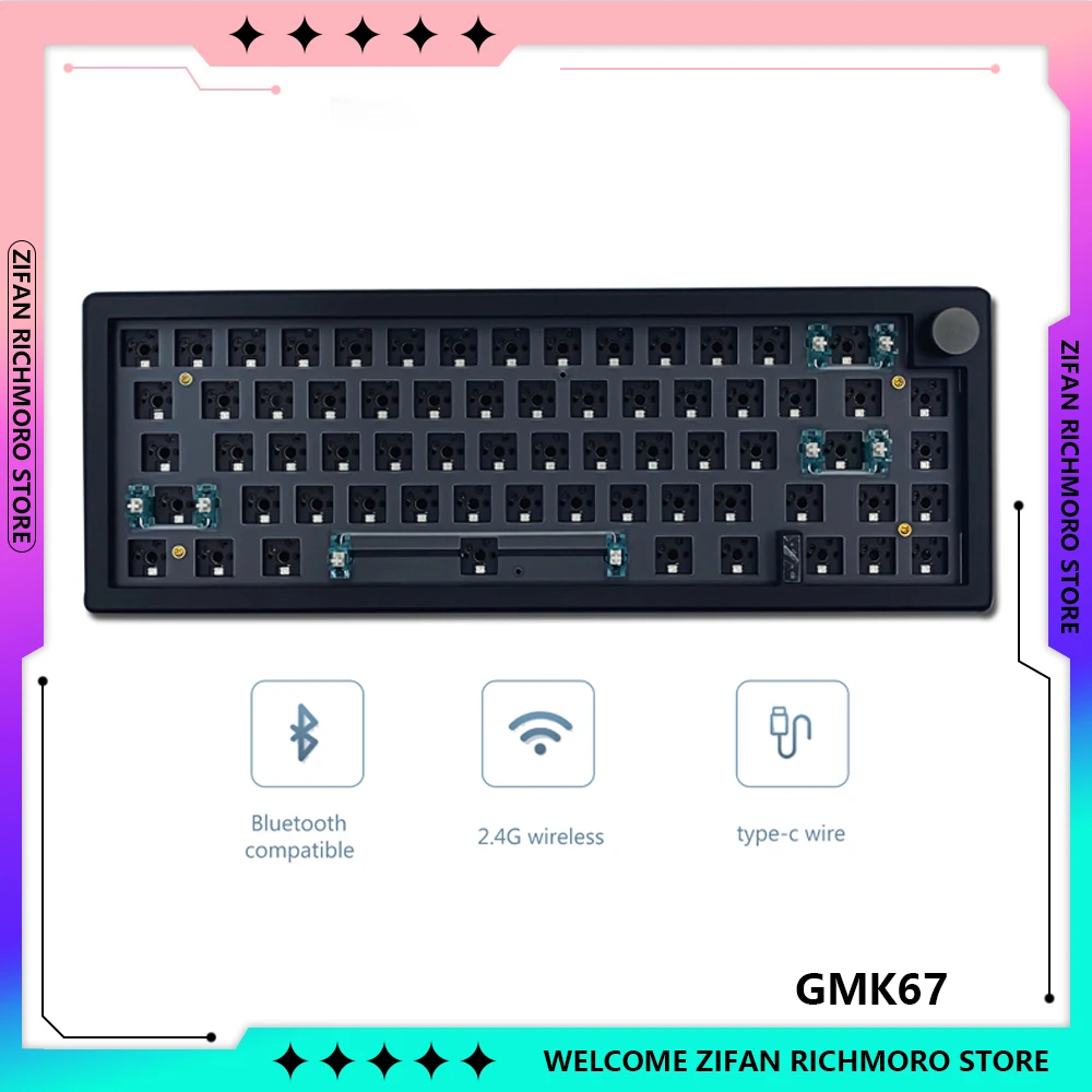 GMK67 Bluetooth 2.4G Hot Swap Draadloos Mechanisch Toetsenbord Aangepaste Gaming 63 Toetsen RGB Backlit Gamer Toetsenbord Toetsenbord Geschenken