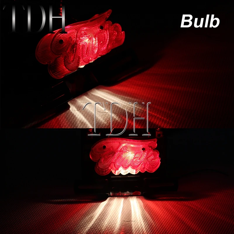 Universal Motorcycle Retro Red Taillight Brake Stop Light License Plate Lamp Rear Light For Harley Softail Custom Chopper Bobber view 6