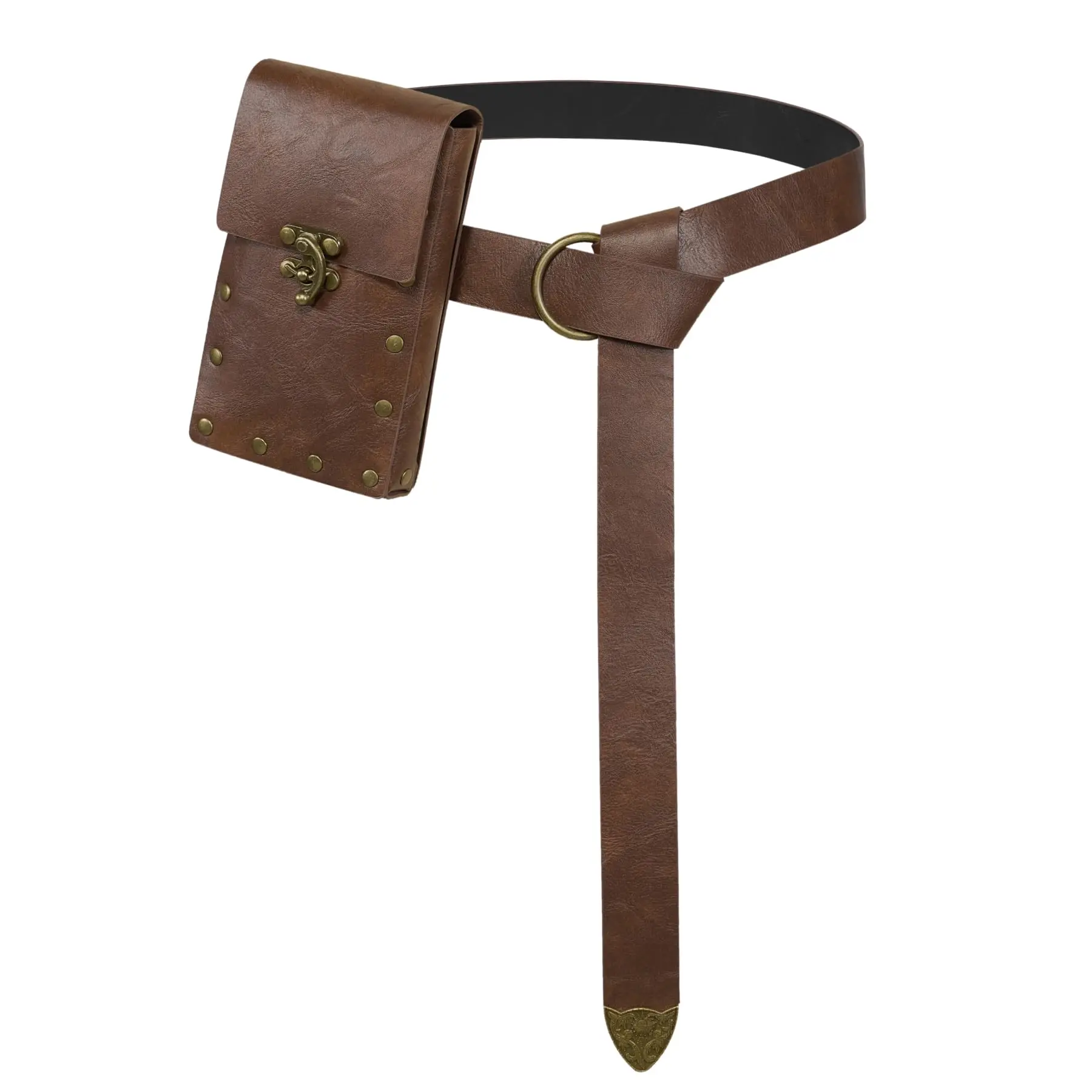 Bolsa de Cintura Medieval de Cuero PU con Cinturón, Disfraz Medieval para Festival de Halloween