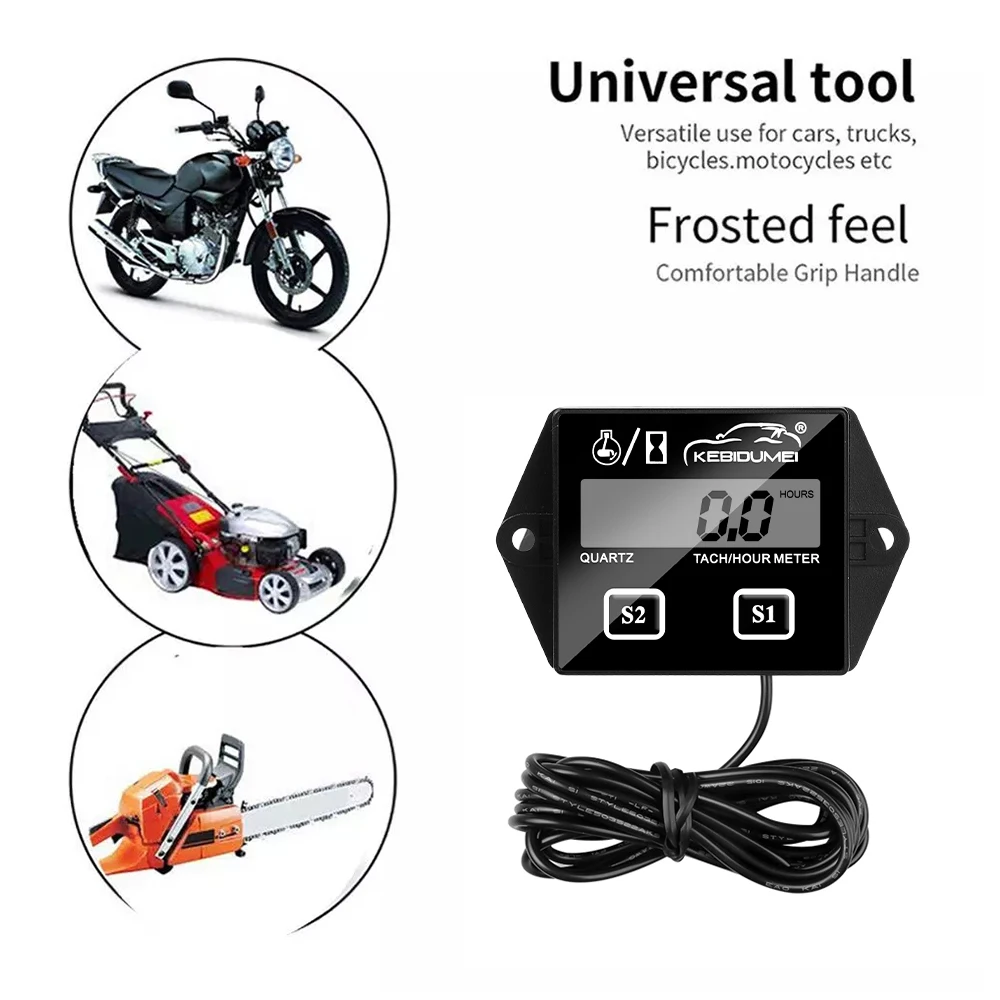 Digital Motor Speedmeter Engine Hour Meter Tachometer Gauge RPM LCD Display 2/4 Stroke For Bike Motorcycle Accessories view 2