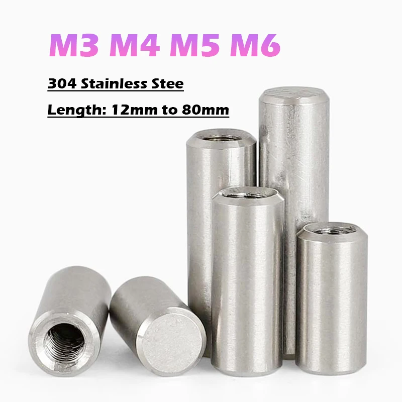 304 Stainless Steel Internal Thread Cylindrical Pin M3 M4 M5 M6 M8 GB120 Internal Tooth Positioning Pin with Hole Cylinder