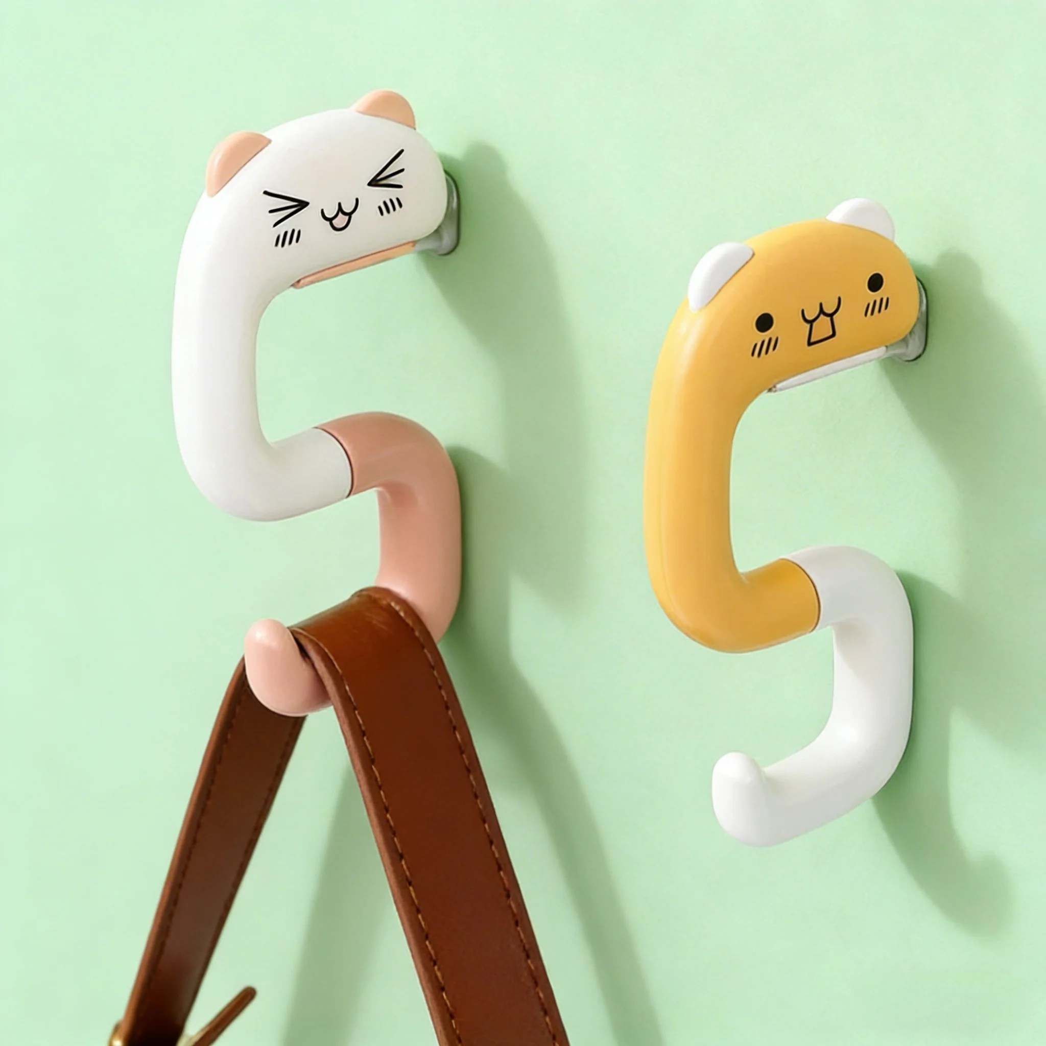 

This cute pink cat desk hook in a 1-pack supports two mounting styles, great for kids' room decoration.