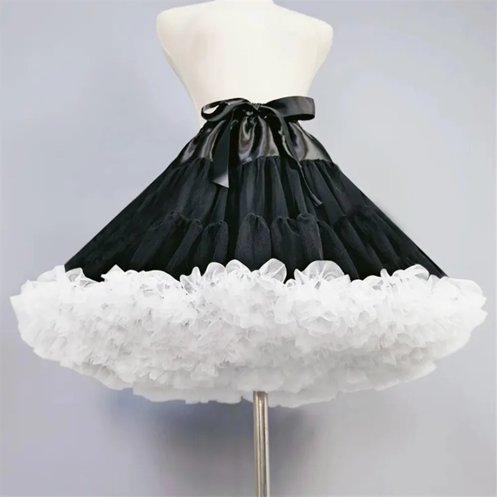 

HOT Petticoats Lolita Cosplay Bridal Crinoline Lady Girls Underskirt for Party White Black Ballet Dance Skirt Tutu