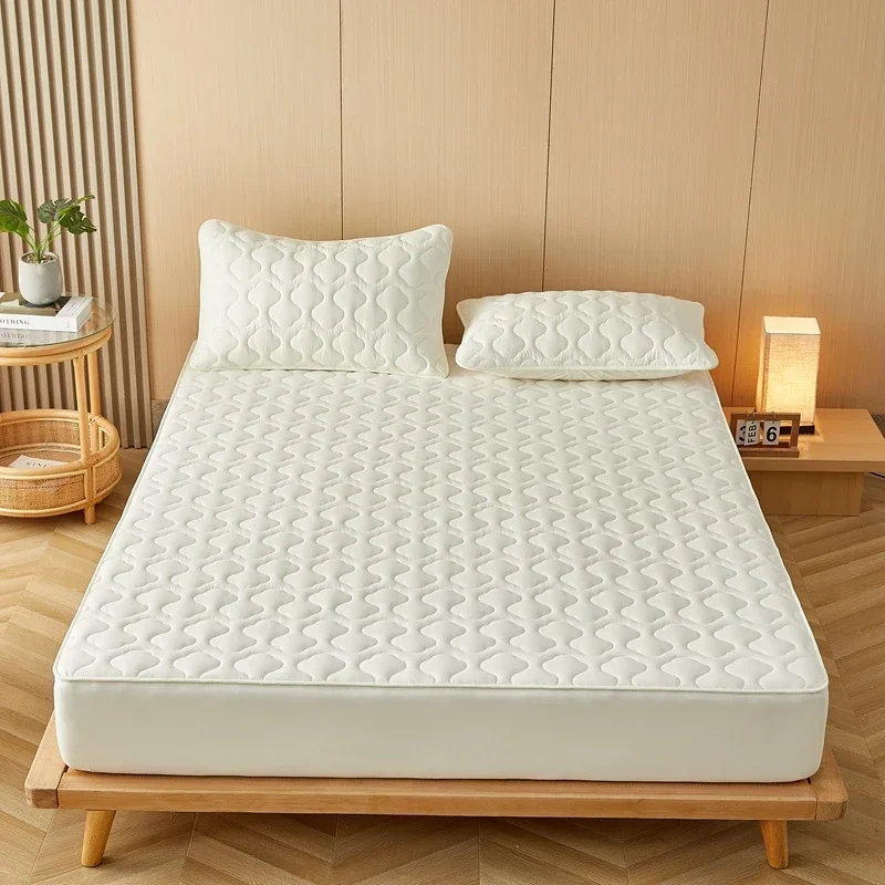 

Thicken Quilted Mattress Pad Protector Anti-mite Mattress Cover Adjustable Skin-Friendly Durable Bed Cover All-inclusive 침대커버