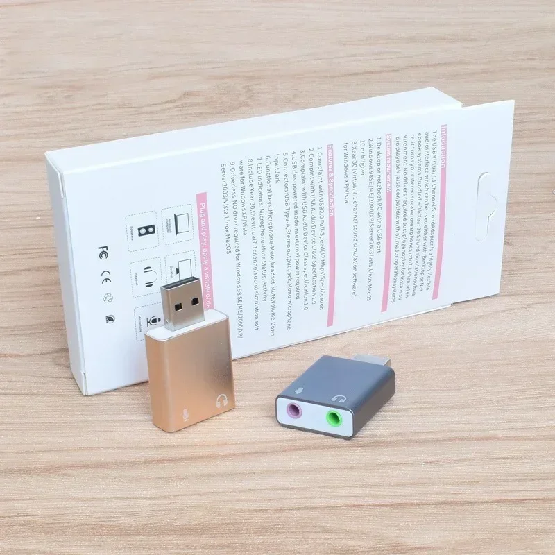 محول مقبس صوت 3.5 ملم لجهاز Mac Computer Linux مع ميكروفون ستيريو ومكبر صوت وبطاقة صوت USB خارجية