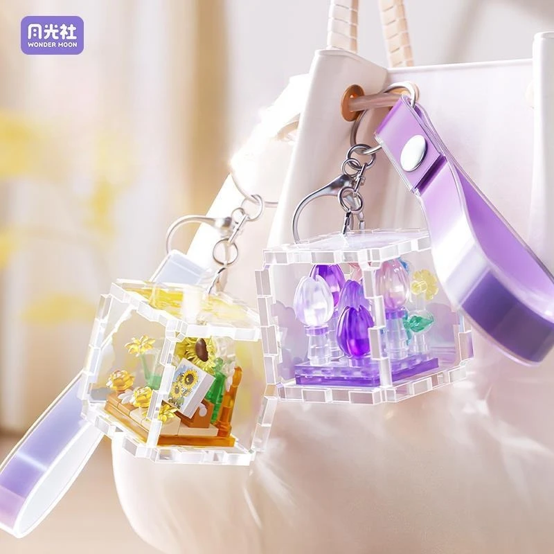 

WONDER MOON, строительный блок из мелких частиц, сборка, сделай сам, игрушка-головоломка, модель, 3D брелок, подвеска на рюкзак для девочек, подарок на день рождения