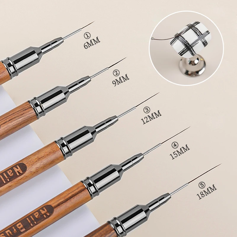 

Кисть для ногтей с деревянной ручкой, гель-лайнер для дизайна ногтей, кисть для рисования своими руками, линия для рисования, полоса, цветок, ручка для рисования, УФ-гель, инструмент для маникюрного салона