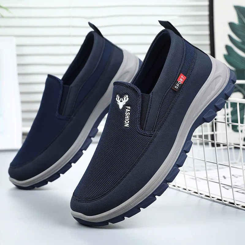 Spring Autumn men canvas casual sports shoes old Beijing cloth shoes soft breathable comfortable elderly casual walking shoes