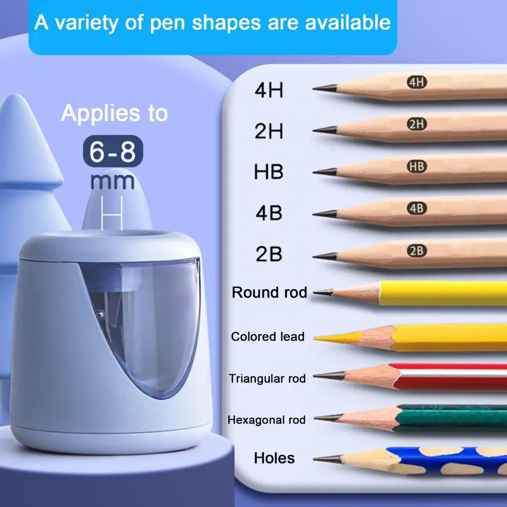 Pencil Sharpener with Shavings Bin Portable Electric Pencil Sharpener Set with Usb Rechargeable Battery Automatic for School