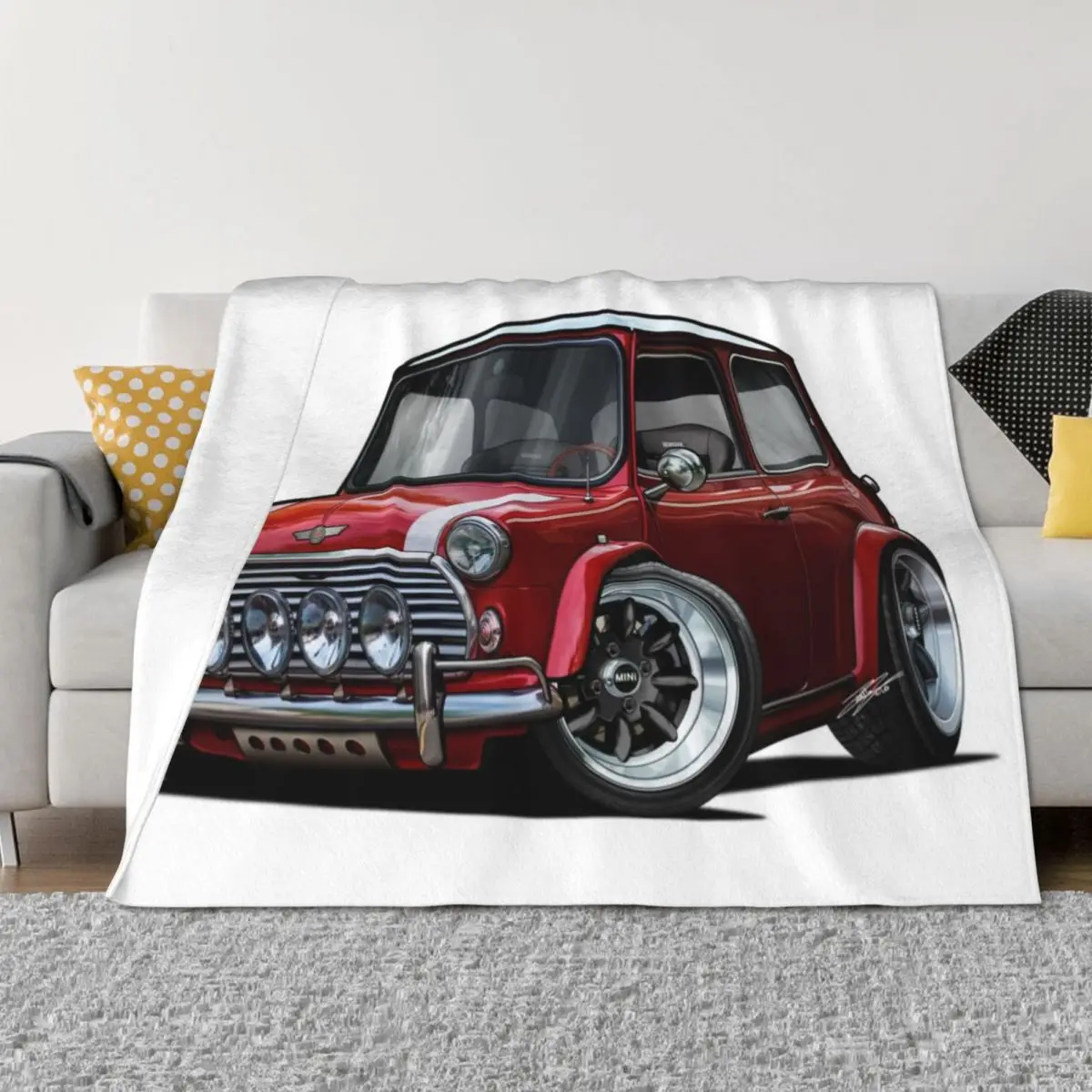 

Classic MiniCooper 1000 Throw Blanket Comforter manga Picnic Blankets