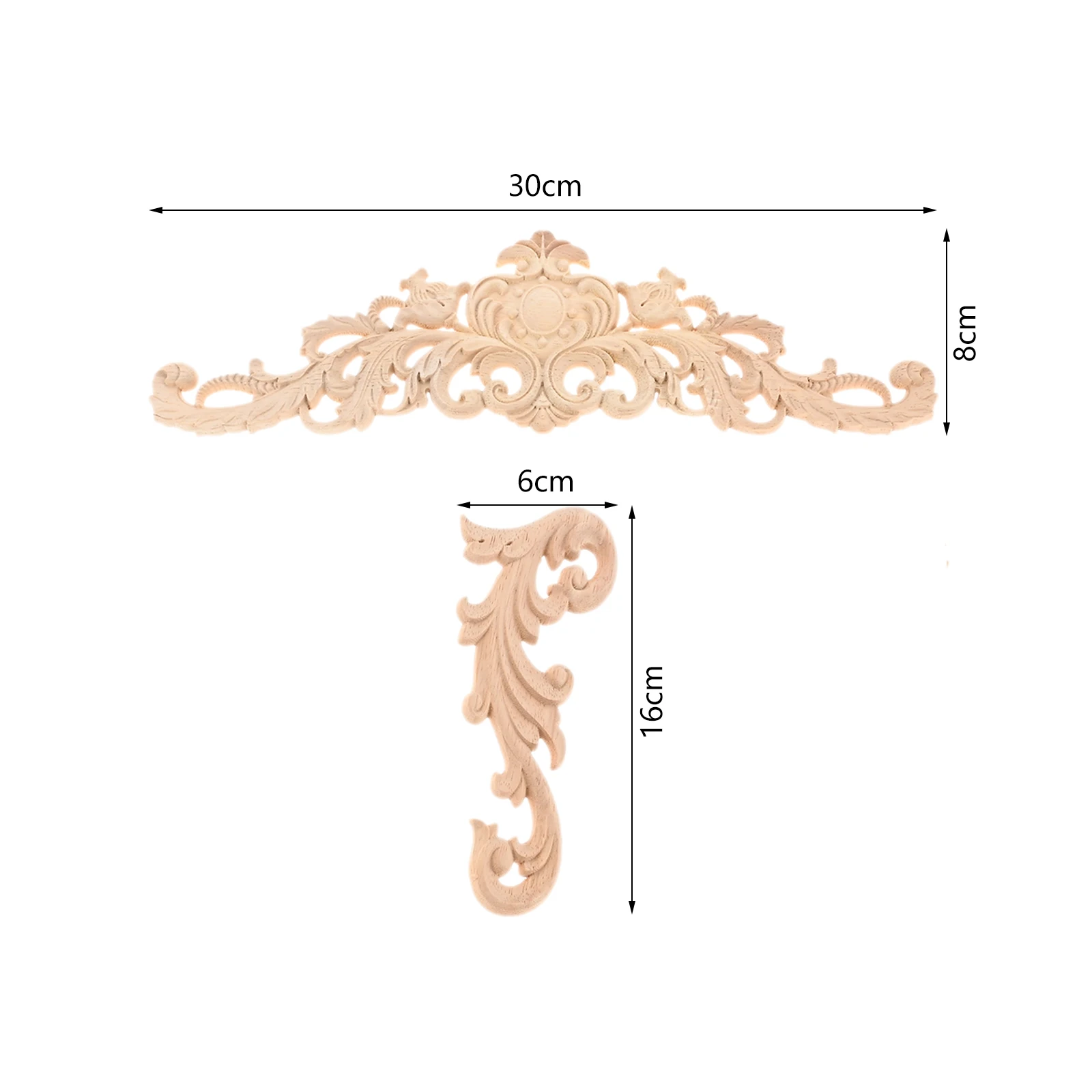8pcs 2-style Wooden Decals 30/16cm Hollow Flower Branch Corner Strip Ornament Decor Furniture Door Wall Fireplace Home/Hotels