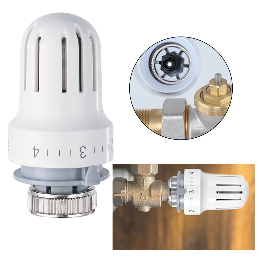 High Quality Head Heater Radiator Valve Thermostatic White With Frost Protection 8.7cmX3.4cm Adjustment M30x1.5 Threaded