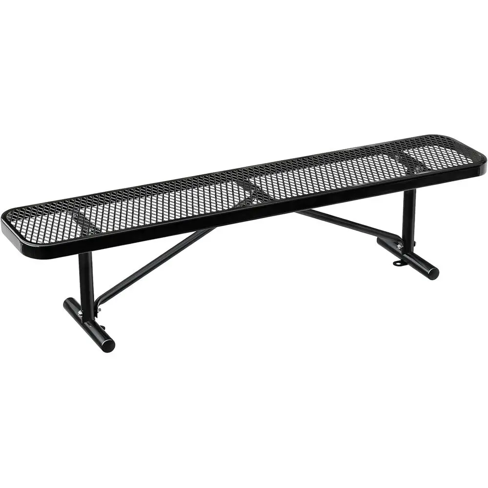 

Прочная черная металлическая скамейка для парков, патио и садов (1,8 м)