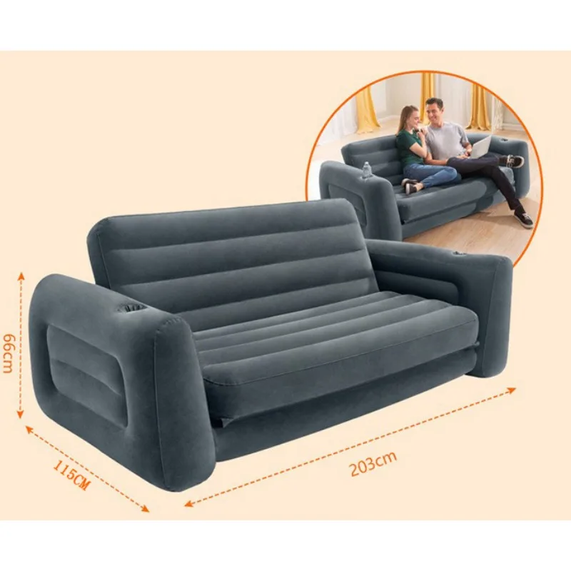 Double Foldable Inflatable Sofa Bed, Thickened Lazy Sofa Lounge Chair for Nap Rest Home Office Camping image 3